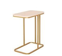 Comptoirs en ardoise en marbre Canapé de salon Petit salon familial TV Petite table basse d'angle (couleur : or + marbre noir) (doré + marbre blanc)
