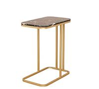 Comptoirs en ardoise en marbre Canapé de salon Petit salon familial TV Petite table basse d'angle (couleur : or + marbre noir) (doré + marbre noir)