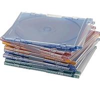 Compucessory CCS55314 Lot de 10 boîtiers slim pour CD 125 mm x 5 mm x 124 mm Coloris assortis