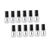 COMPUKAS 12 pièces Flacons Vernis à Ongles Vides Verre avec Bouchons Aluminium pour Nail Art Rangement Compact et Étanche Accessoires Indispensables pour Manucure DIY