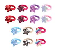 COMPUKAS 14 Pièces Élastiques Cheveux Étoiles en Sequins Colorés pour Femmes, Doux et Extensibles, Maintien Ferme, Accessoires Cheveux pour Usage Quotidien