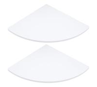 COMPUKAS 1ensemble Étagère Murale Angle PVC Blanc pour Salle de Bain et Cuisine Rangement Mural Gain de Place Organiseur Angle et Stable Lot de Radius