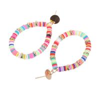 COMPUKAS 1paire Boucles Oreilles Pendantes Colorées Pâte Polymère Parfaites Pour Plage Accessoire Élégant Pour Femmes Et Adolescentes Oreilles Dangle