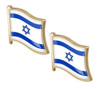 COMPUKAS 2 pièces Broche Drapeau Israël Épingle à Revers Léger et Élégant pour Vêtements Accessoire Décoratif pour Fêtes et Événements