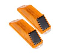 COMPUKAS 2 pièces Lampe Solaire de Sécurité Extérieure Lumière Avertissement Solaire Jaune pour Clôture et Jardin Chargement Automatique Flash Nocturne Installation Facile