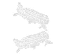 COMPUKAS 2 Pièces Moule à Puzzle Carte des États-Unis en Silicone Blanc | Décoratif et Polyvalent, Ajustement Précis, pour Chocolats et Loisirs Créatifs