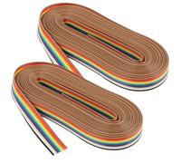 COMPUKAS 2 Rouleaux Câble Ruban Plat Multicolore Broches Connecteurs Mètres pour Câblage Interne et Projets Électroniques