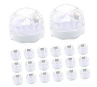 COMPUKAS 20 pièces Boîte à Bague Transparente Octogonale Acrylique Blanc Coffrets Bijoux Élégants pour Rangement et Adaptée Fiançailles et Événements