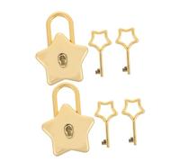 COMPUKAS 2ensembles Mini Cadenas Étoile à Clé Lot Pour Carnet Et Agenda Verrou De Confidentialité Portable Doré Pour Voyages