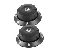 COMPUKAS 2Pcs Boutons de Thermostat Universels en Plastique Noir pour Four, Friteuse et Bouilleur, Régulation Thermique Précise de 50 à 300 ℃, Forme Remplacement Facile