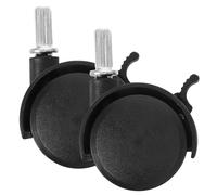 COMPUKAS 2pcs Roulettes de Remplacement pour Portant Vêtement, Roues Pivotantes Légères en Plastique et Fer, Noir, Rotation, pour Chariot à Linge