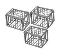 COMPUKAS 3 pièces Miniature Cage Model DIY Toy Small Plastic Cage for Displaying Small Animals and Action Figures and Mini House Decor