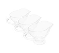 COMPUKAS 3 Pièces Saucière Verre Verseuse à Sauce Ergonomique pour Steak et Vinaigrette Bol Transparent pour Repas Festifs et Quotidiens