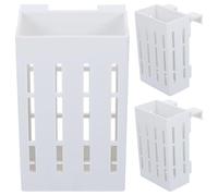 COMPUKAS 3 pièces Support pour Plantes Aquarium Plastique Blanc Pot Suspendu avec Trous pour Hydroponie Panier pour Plantes Aquatiques Décoration Réservoir Poissons Culture Racines Facile