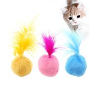COMPUKAS 3pcs Boules en Peluche à l'herbe à Chat Naturelle, Jouets pour Chats pour Protéger la Dentaire et Éviter Griffures Meubles et Sols Couleur Aléatoire