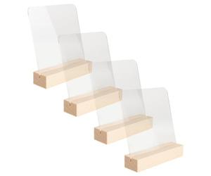 COMPUKAS 4 Pièces Présentoir à Ongles en Bois et Plastique Kaki Robuste, Facile à Nettoyer et Faible Entretien pour Studios de Beauté et Présentations de Nail Art