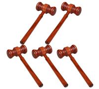 COMPUKAS 5 pièces Marteaux de Juge Bois Massif Accessoires Commissaire-priseur Marteaux de Vente Aux Enchères Miniatures Jouets Rôle Judiciaire Surface Lisse et Clair