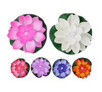 COMPUKAS 6 Pièces Lampe Lotus LED Flottante en Eva et PP Éclairage Multicolore pour Piscine et Bassin, Design Réaliste, Flotte sur l'eau, Piles Boutons Incluses Couleur Couleur Aléatoire