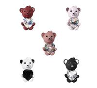 COMPUKAS Accessoires Pratiques et Créatifs Décorations D'ongles 5pcs Ours en Cristaux pour Nail Art DIY pour Manucure à Domicile ou Salon