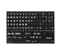 COMPUKAS Autocollants pour Clavier D'ordinateur Universels en PVC Noir, Facile à Appliquer Retirer, Feuille Unique pour Mise à Jour des Touches Usées, Design Spécial et Finition Soignée