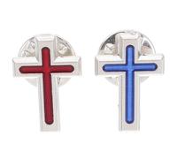 COMPUKAS Badge de Communion en Alliage de Zinc 2pcs Croix Élégante, Épingles pour Costume Faciles à Fixer, pour Eucharistie et Baptême