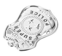 COMPUKAS Badge Police Cosplay Métal Trois Étoiles Épingle Décorative pour Hommes Accessoire Costume Déguisement Fête