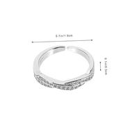 COMPUKAS Bague Ouverte Femme Réglable Zircon Brillant Bague Simple Minimaliste Plaqué Blanc Bijoux pour Femmes