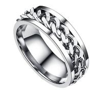COMPUKAS Bague Tournante Acier Inoxydable Anneau Simple Et Élégant Bijoux Pour Homme Et Garçon Avec Boîte Design Unique Et Charmant