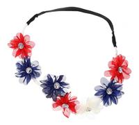 COMPUKAS Bandeau Extensible pour Cheveux de Femme 7 Fleurs en Chiffon Délicat, Confortable et Adapté la Plupart des Tours de Tête, pour Photographie et Carnaval