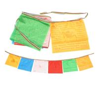 COMPUKAS Bannière Bouddhiste de Prière en Tissu Satin, 20 Drapeaux Colorés pour Contemplation, Décoration Suspendue Lieux Bouddhistes, pour Amateurs de Bouddhisme