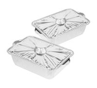 COMPUKAS Barquettes en Aluminium Rectangulaires Facile à Transporter 2500ml Lot de 2 Design Simple et Pratique Conserve la Fraîcheur des Aliments pour Barbecue Extérieur
