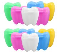 COMPUKAS Boîte à Dents de Lait Bébé en Plastique Multicolore Coffret Souvenir 12 Pièces Étui Commémoratif pour Dents Perdues Récipient Pratique pour Tout-Petits et Souvenirs D’Enfance