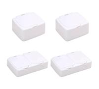 COMPUKAS Boîte de Rangement Bureau Organisateur de Bureau Simple et Délicat en Pp Blanc 4 Pièces pour Bijoux et Fournitures pour Anniversaires ou Propositions