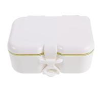 COMPUKAS Boîte de Rangement pour Dentier en Plastique avec Miroir et Brosse, Étanchéité pour Stockage de Nuit et Usage Travail