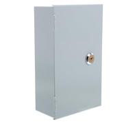 COMPUKAS Boîte Électrique Étanche Argentée avec Couvercle Verrouillable en Fer et Plastique, Résistante pour Prise de Recharge Extérieure et Stations de Charge Véhicules Électriques