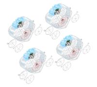 COMPUKAS Boîtes à Bonbons Conservation Longue Durée en Métal Lot de 4 Forme de Calèche Citrouille Européenne, Décoration Romantique et Polyvalente pour Mariage et Célébrations