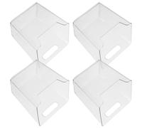 COMPUKAS Boîtes de Rangement Murales Transparentes Grandes Étagères Suspendues Multifonctionnelles en Plastique Lot de 4 et Organisateur Mural Cuisine, Salle de Bain