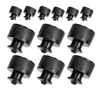 COMPUKAS Bouchons à Pousser-Tirer 28 MM Lot de 12, Embouts Étanches pour Bouteilles d'eau Minérale, PE Noir, Adaptés aux Enfants et Personnes Âgées
