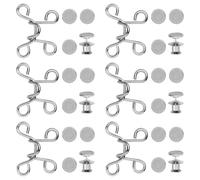 COMPUKAS Boutons de Remplacement pour Occasions Formelles et Décontractées 4 Sets Argenté sans Couture, Boucles de Taille Fine en Métal Faciles à Utiliser pour Jeans