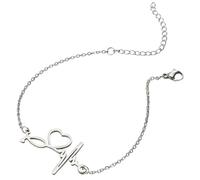 COMPUKAS Bracelet Battement De Cœur Pour Femme Géométrique Ajustable Cadeau Anniversaire Pour Petite Amie