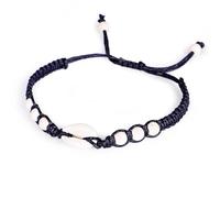 COMPUKAS Bracelet Tissé en Coquillage Fait Main 2 Pièces Noir Blanc