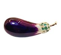 COMPUKAS Broche Aubergine Épingle de Sûreté pour Vêtements Femme, Bijou de Bal, Épingle à Col Fruit Décoratif, Accessoire pour Cardigan et Pull, Petite Broche