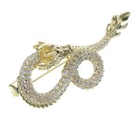 COMPUKAS Broche Dragon en Cuivre Style Chinois pour Femme, Image Vive et Résistante à L'usure, Accessoire Élégant pour Mariage ou Affaires