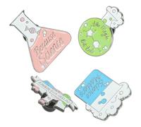 COMPUKAS Broches Créatives Épingle à Revers en Alliage de Tube à Essai Lot de 4 Design Unique pour Vêtements, Paquet à Main et Pulls pour Enseignants en Chimie