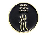 COMPUKAS Broches Décoratives Chinoises Alliage Doré Lot 5 Pièces Symboles Cinq Éléments Mode Femmes Vêtements Accessoires Culturels