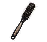 COMPUKAS Brosse à Cheveux Plate Antistatique Noire en Plastique Légère Massage Cuir Chevelu pour Hommes et Femmes, pour Coiffer et Démêler Cheveux