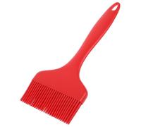 COMPUKAS Brosse à Huile Large en Silicone et Nylon Rouge pour Cuisson | Répartition Uniforme, Rangement Pratique, pour Gâteaux et Pâtisseries, Usage Barbecue Cuisine