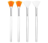 COMPUKAS Brosse Faciale Ventilateur en Nylon 4 Pièces pour Soins Visage, Pinceau Doux Adapté aux Masques et Produits de Soin, pour Usage à Domicile et Spa