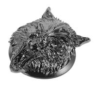 COMPUKAS Cache de Bouton de Démarrage Voiture en Métal Noir Tête de Loup, Protection Anti-rayures et Décoration Intérieure Élégante pour Femme