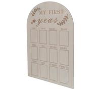 COMPUKAS Cadre Photo Première Année pour -Né en Bois Naturel Tableau Souvenir 12 Mois Emplacements Photos Mensuels Décoration Chambre Bébé Présent Naissance Pratique et Solide